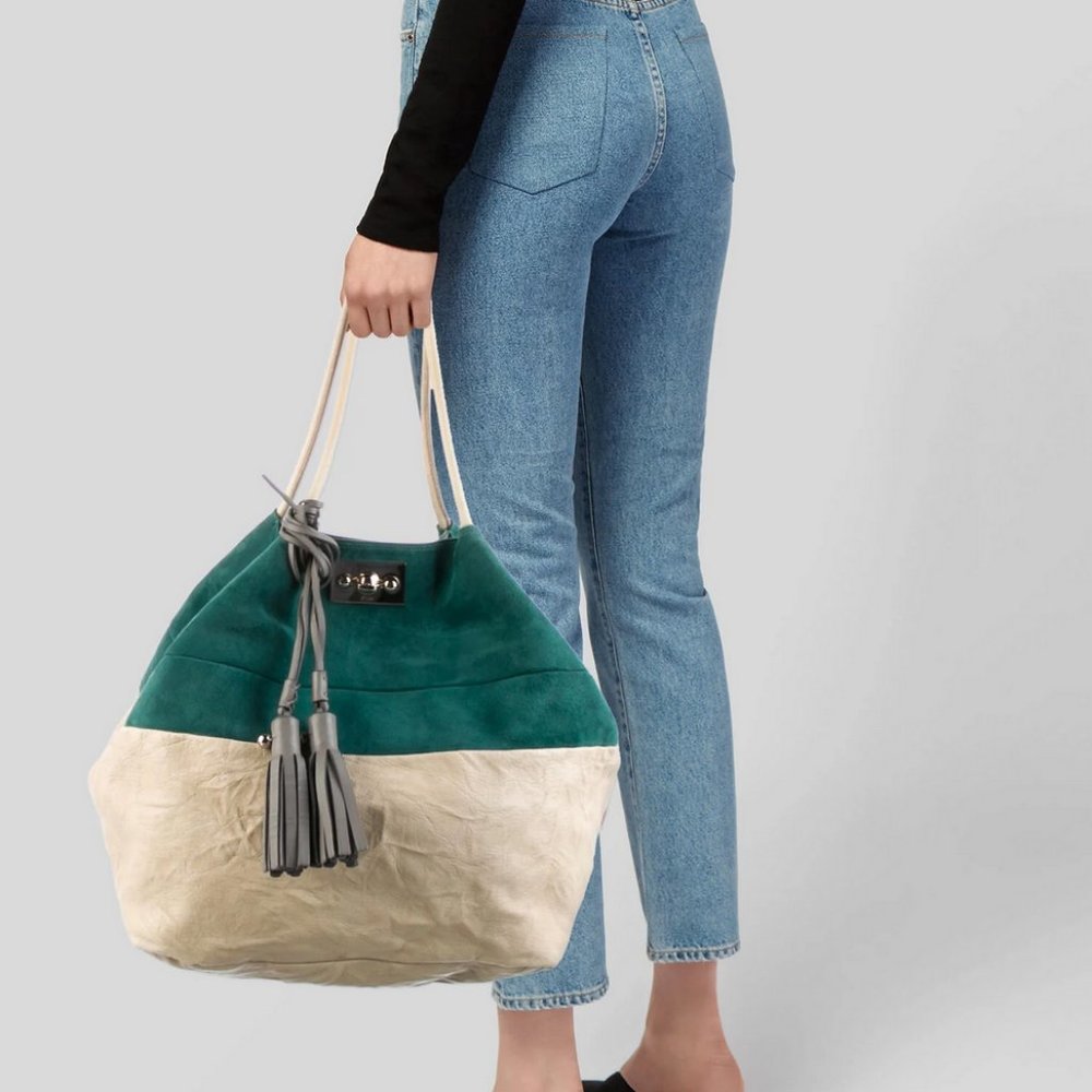 Chloé Suede Colorblock Hobo - Picture 2 of 8
